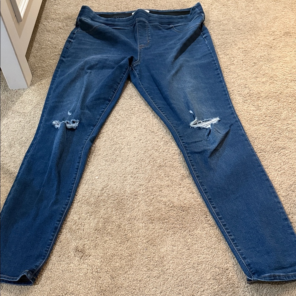 Old Navy Women's Ripped Dark Blue Skinny Jeans 18 Tall